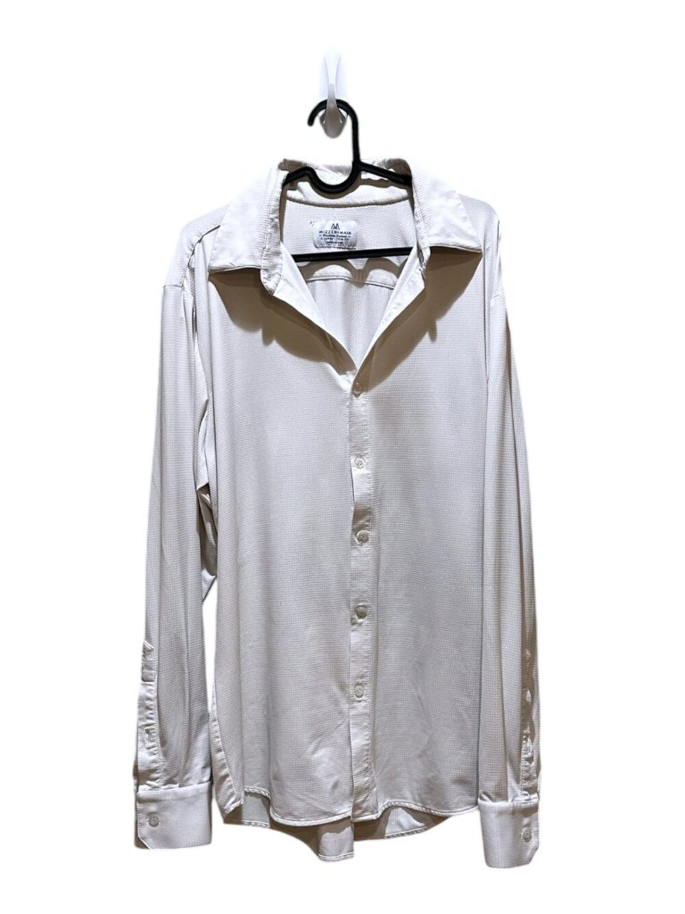 Mizzen+Main Halyard Trim Fit Solid Textured Knit Button-Up Shirt